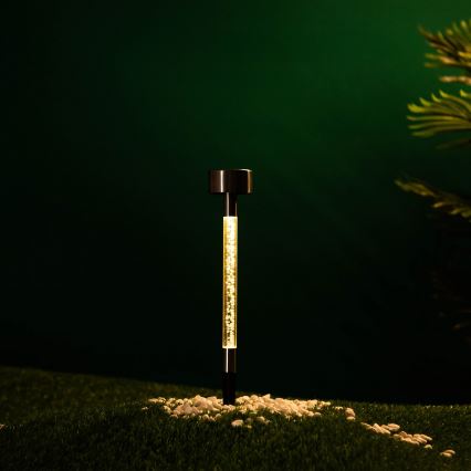 Aigostar - LED Solar lamp LED/0,006W/1,2V 36,7cm mat chroom 2700K 40 mAh IP44