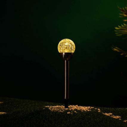 Aigostar - LED Solar lamp LED/0,006W/1,2V 37,8cm mat chroom 2700K IP44