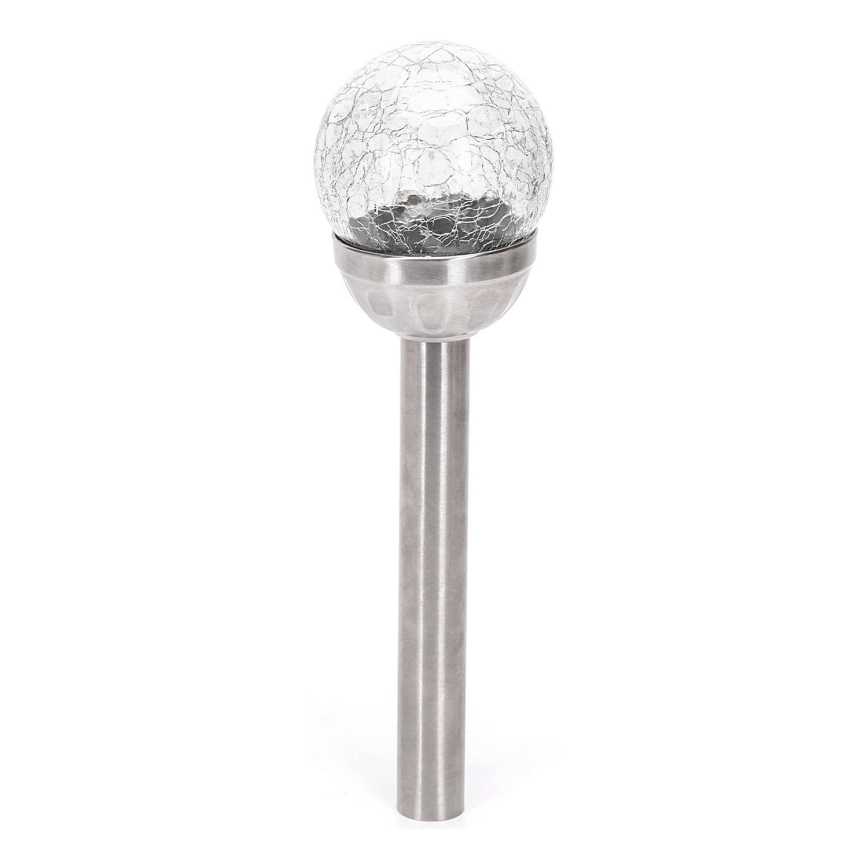 Aigostar - LED Solar lamp LED/0,006W/1,2V 37,8cm mat chroom 2700K IP44