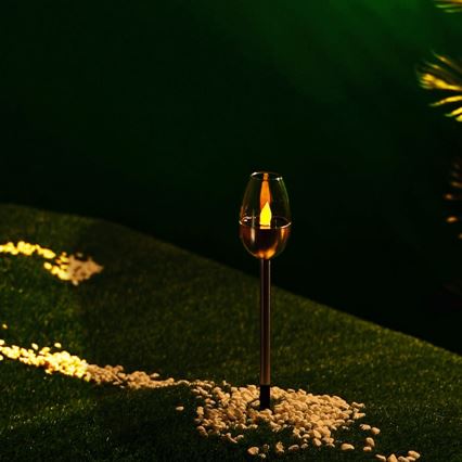 Aigostar - LED Solar lamp LED/0,006W/1,2V 38,2cm mat chroom 2700K IP44 40 mAh