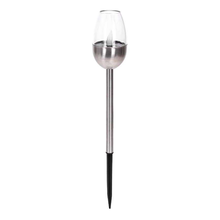Aigostar - LED Solar lamp LED/0,006W/1,2V 38,2cm mat chroom 2700K IP44 40 mAh