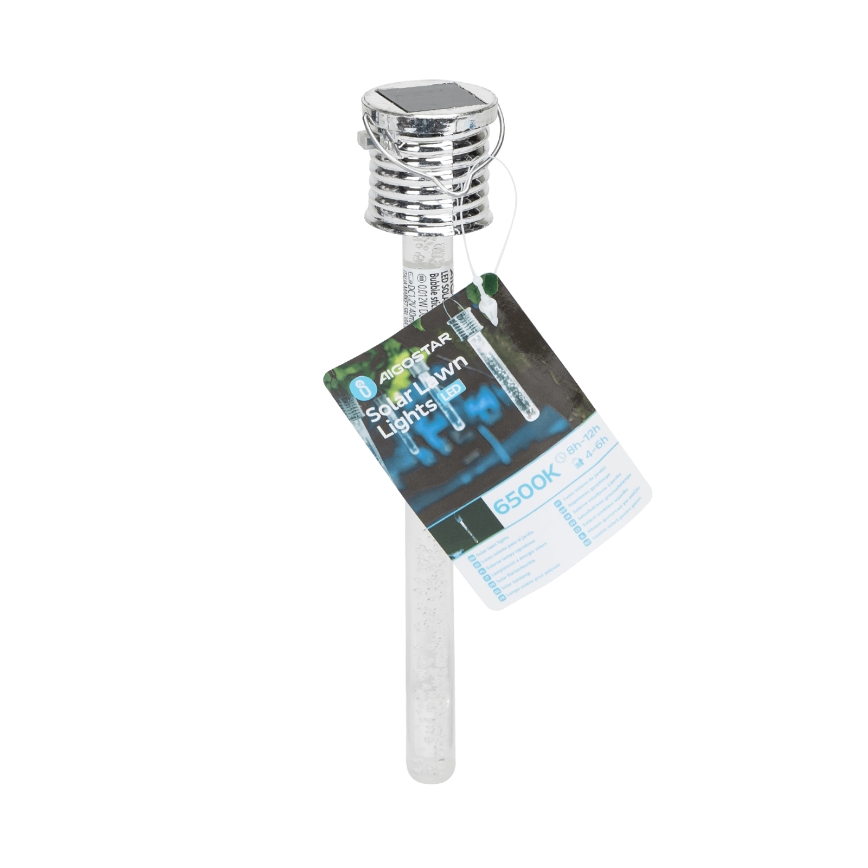Aigostar - LED Solar lamp LED/0,006W/1,2V chroom 40 mAh 6500K IP44