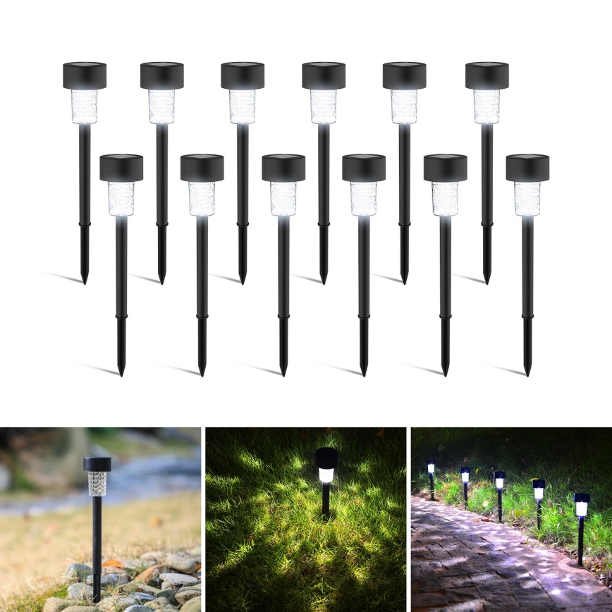Aigostar - LED Solar lamp LED/0,06W/2V 32,7 cm 6500K IP44 600 mAh zwart