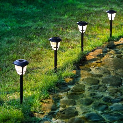 Aigostar - LED Solar lamp LED/0,06W/2V 100 mAh 33,8 cm 6500K IP44 zwart