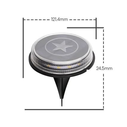 Aigostar - LED Solar lamp LED/0,6W/5,5V 24,5 cm 3200K IP66 zwart