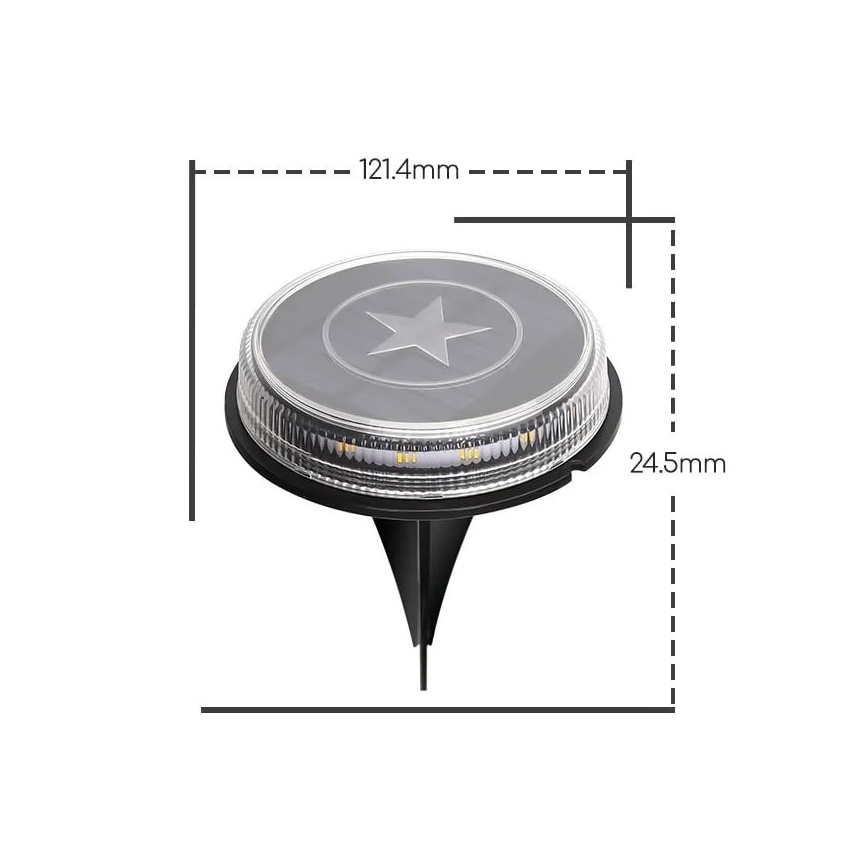 Aigostar - LED Solar lamp LED/0,6W/5,5V 24,5 cm 500 mAh 3200K IP66 zwart