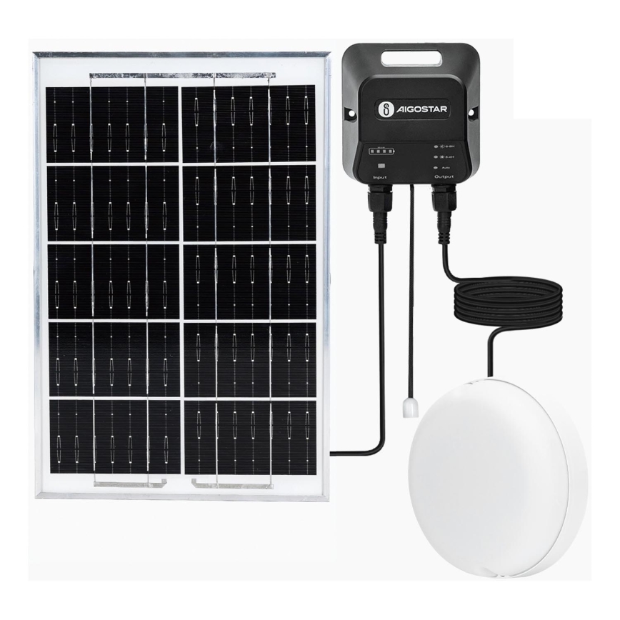 Aigostar - LED Solar lamp LED/70W/12V 6000 mAh 6500K diameter 20,5 cm + afstandsbediening
