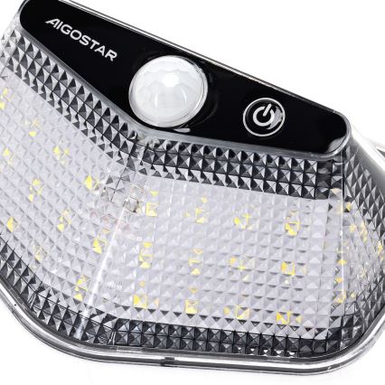 Aigostar - LED Solar Lamp met Sensor LED/3.7V 6500K 500 mAh IP65 Black