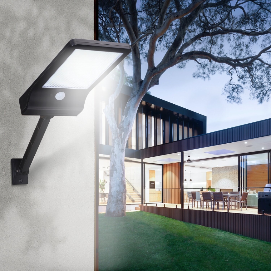 Aigostar - Solar LED Straatlamp met sensor LED/3W/3,7V1800 mAh IP44 3000/4000/5000K + afstandsbediening