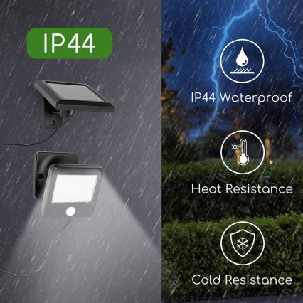 Aigostar - LED Solar wandlamp met sensor LED/0,64W/3,7V 600 mAh 6500K IP44