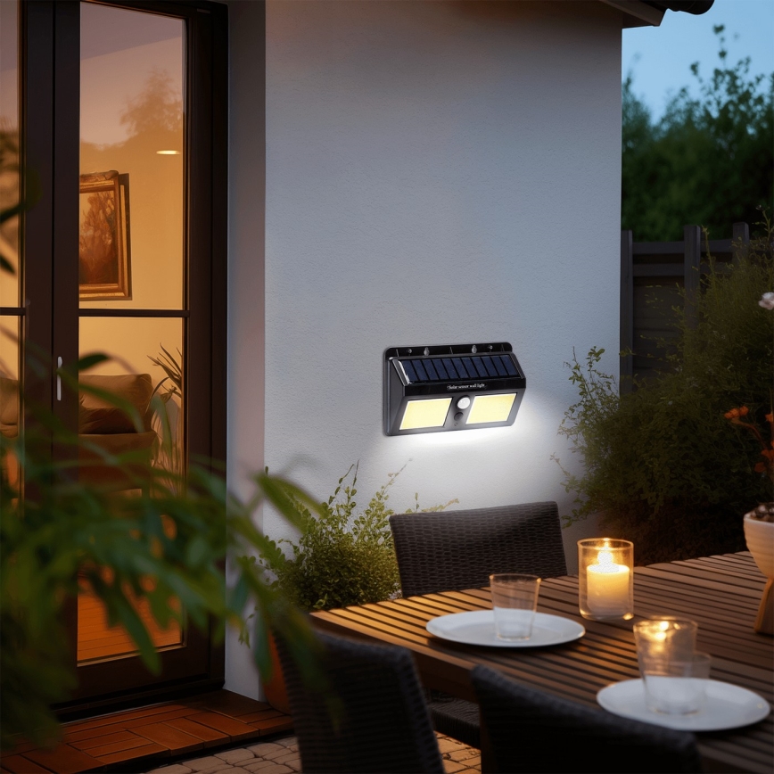 Aigostar - LED Solar wandlamp met sensor LED/20W/5,5V 2400 mAh 6500K IP65