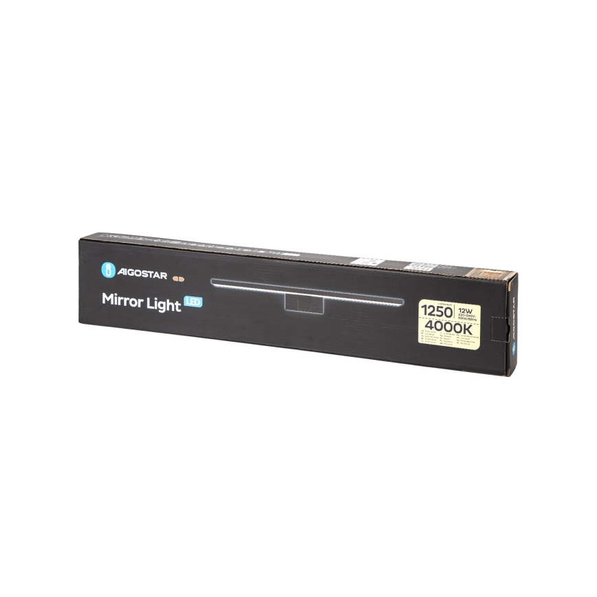 Aigostar - LED-spiegelverlichting voor de badkamer LED/12W/230V 4000K 60 cm IP44 zwart