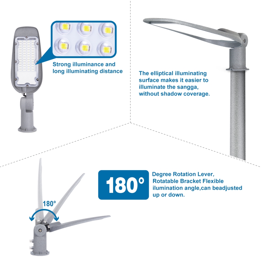 Aigostar - LED Straatlamp SLIM LED/200W/230V 6500K IP65