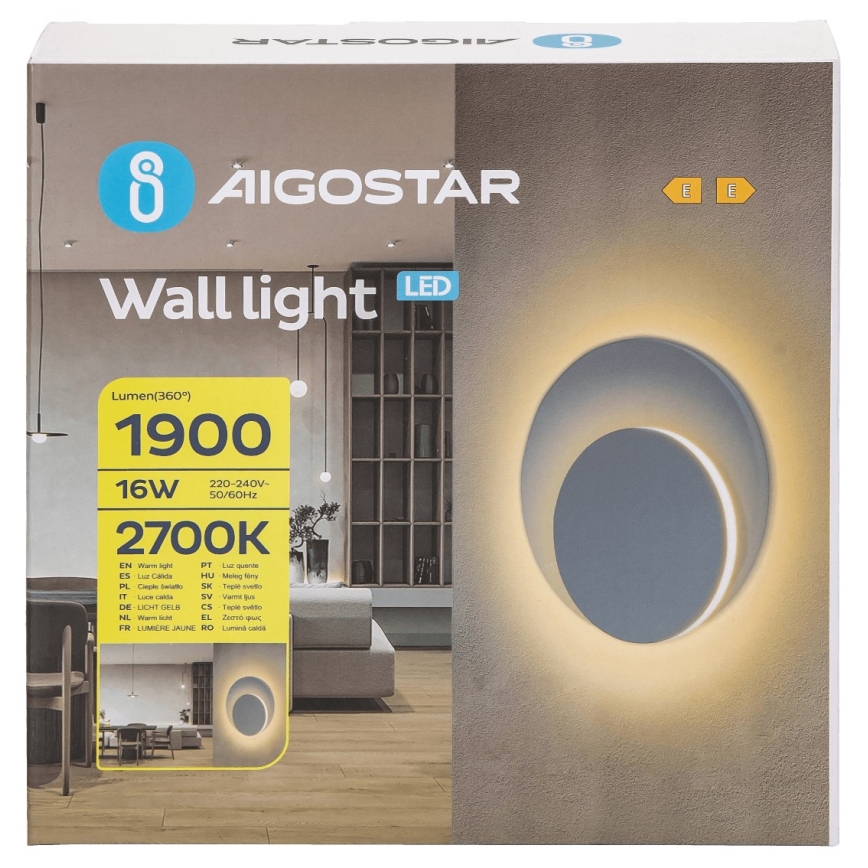 Aigostar - LED wand verlichting LED/16W/230V 2700K wit