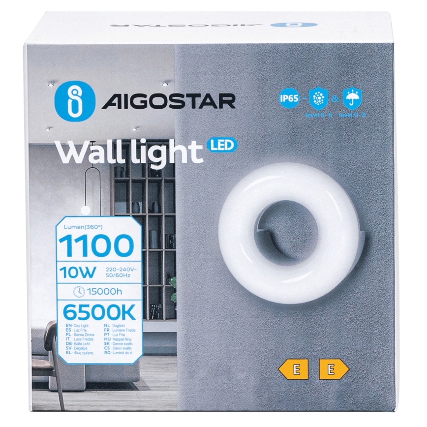 Aigostar - LED Wandlamp voor buiten LED/10W/230V 6500K IP65 zwart