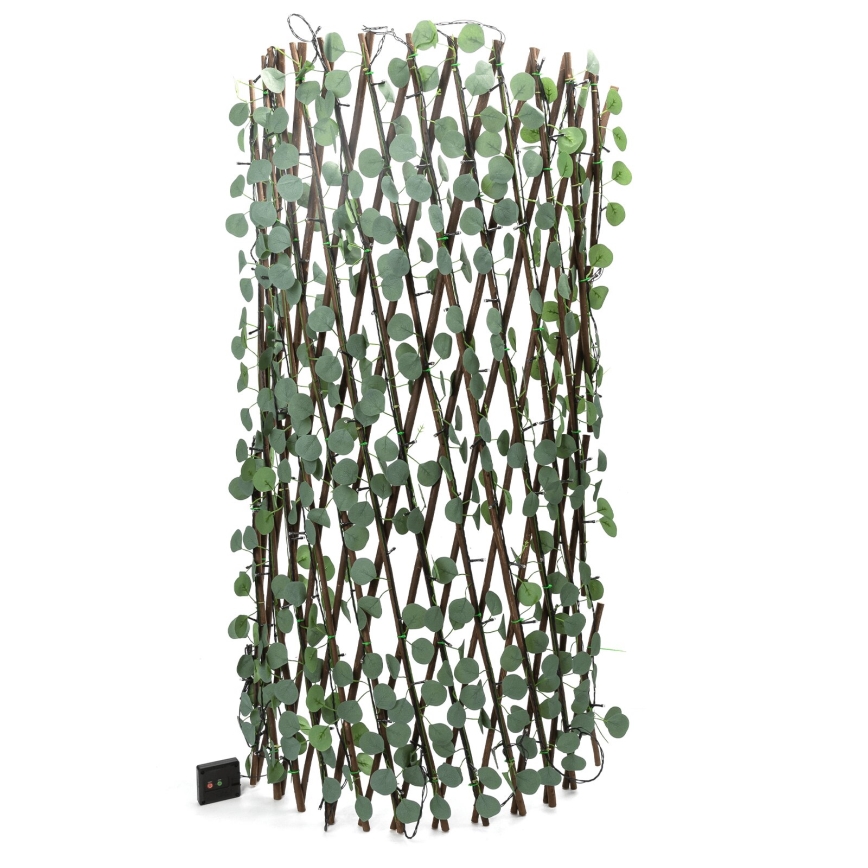 Aigostar - LED zonne-decoratie 148xLED/2x1,2m IP65 300 mAh warm wit eucalyptus
