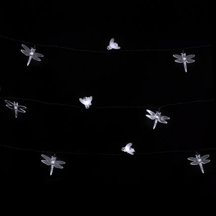 Aigostar - LED zonne-lichtsnoer 50xLED/8 functies 10 m 800 mAh IP65 koel wit
