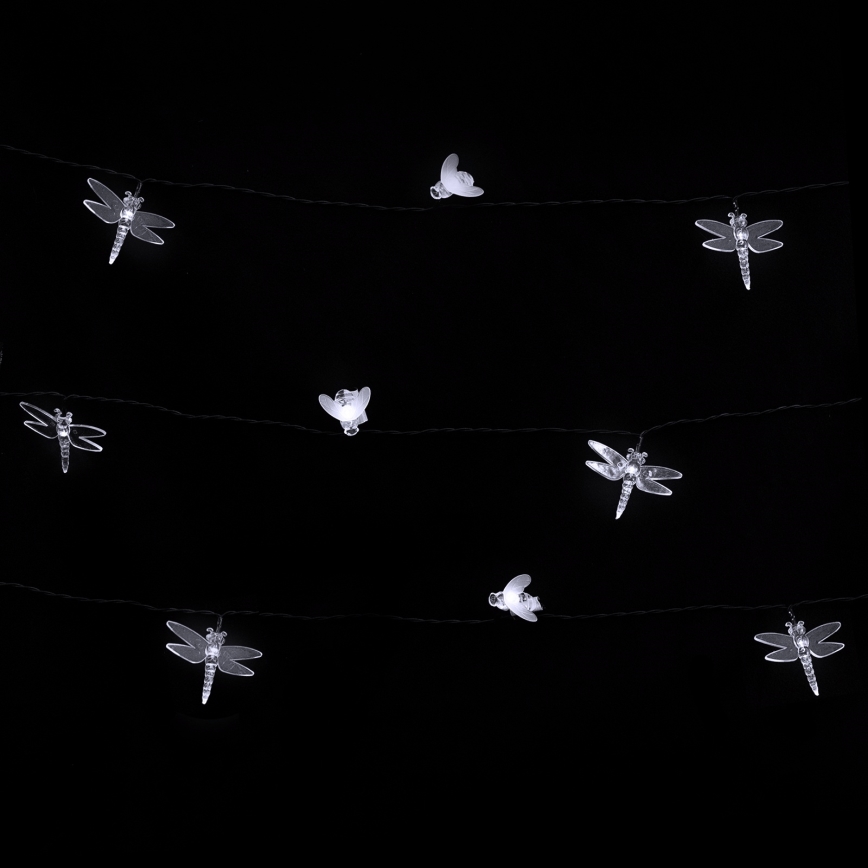 Aigostar - LED zonne-lichtsnoer 50xLED/8 functies 10 m 800 mAh IP65 koel wit