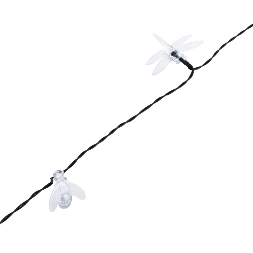 Aigostar - LED zonne-lichtsnoer 50xLED/8 functies 10 m 800 mAh IP65 koel wit