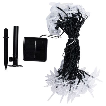 Aigostar - LED zonne-decoratiesnoer 50xLED/8 functies 10 m 800 mAh IP65 koel wit