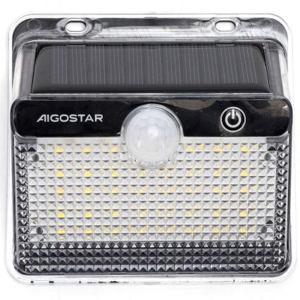 Aigostar LED Zonne-energie Buitenlamp met Sensor LED/3,7V 6500K 1200 mAh IP65 Zwart