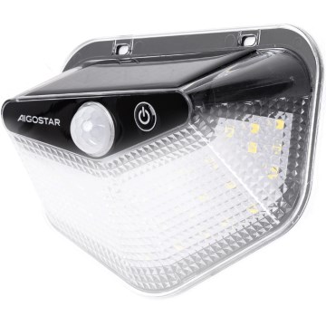 Aigostar LED Zonne-energie Buitenlamp met Sensor LED/3,7V 6500K 500 mAh IP65 Zwart