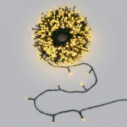 Aigostar - LED zonne-kerstsnoer 200×LED/8 functies 22 m IP65 warm wit 800 mAh