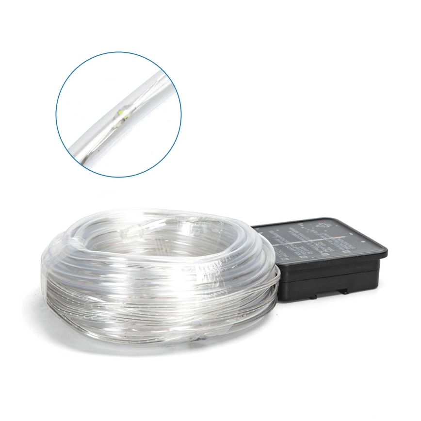 Aigostar - LED zonne-kerstsnoer 100xLED/8 functies 12m IP65 koud wit 800 mAh