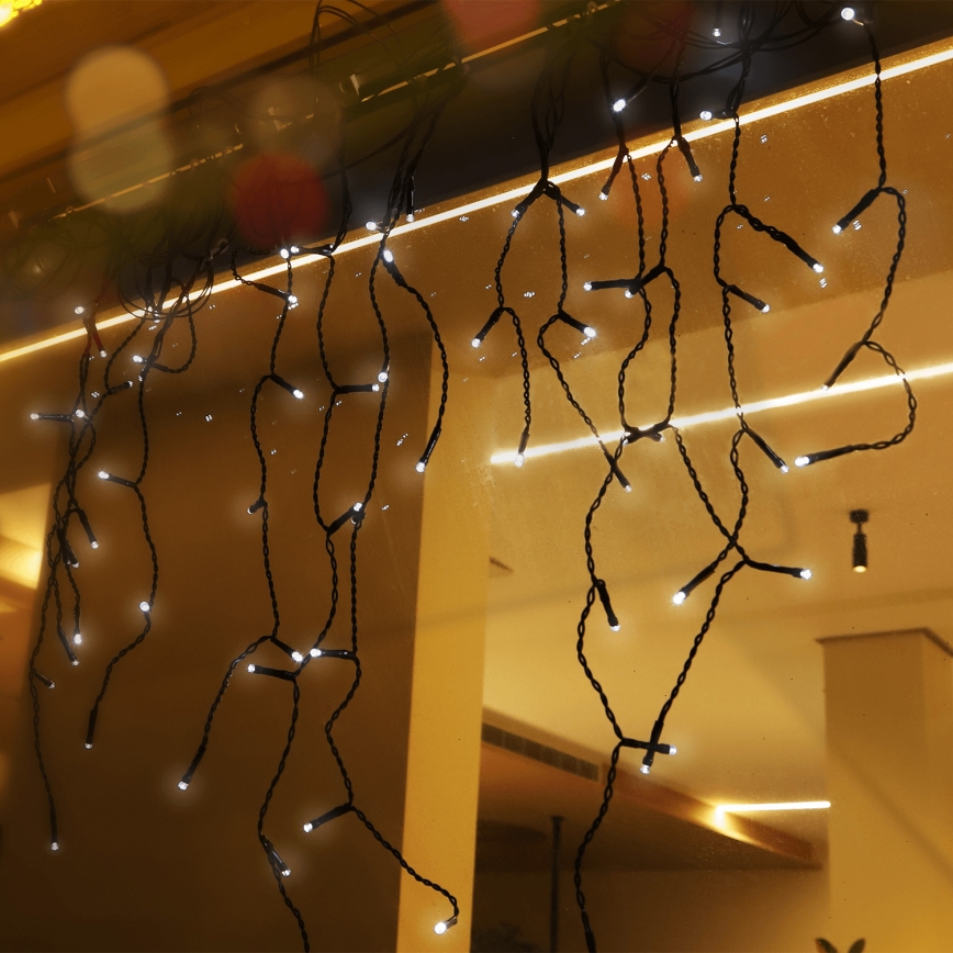 Aigostar - LED kerstverlichting op zonne-energie 100xLED/8 functies 8x0,6m 500 mAh IP65 koud wit