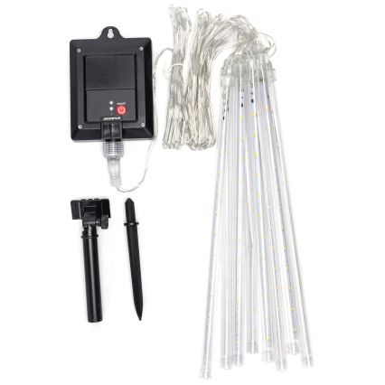 Aigostar - LED zonne-kerstsnoer 192xLED/8m IP65 1200 mAh koud wit