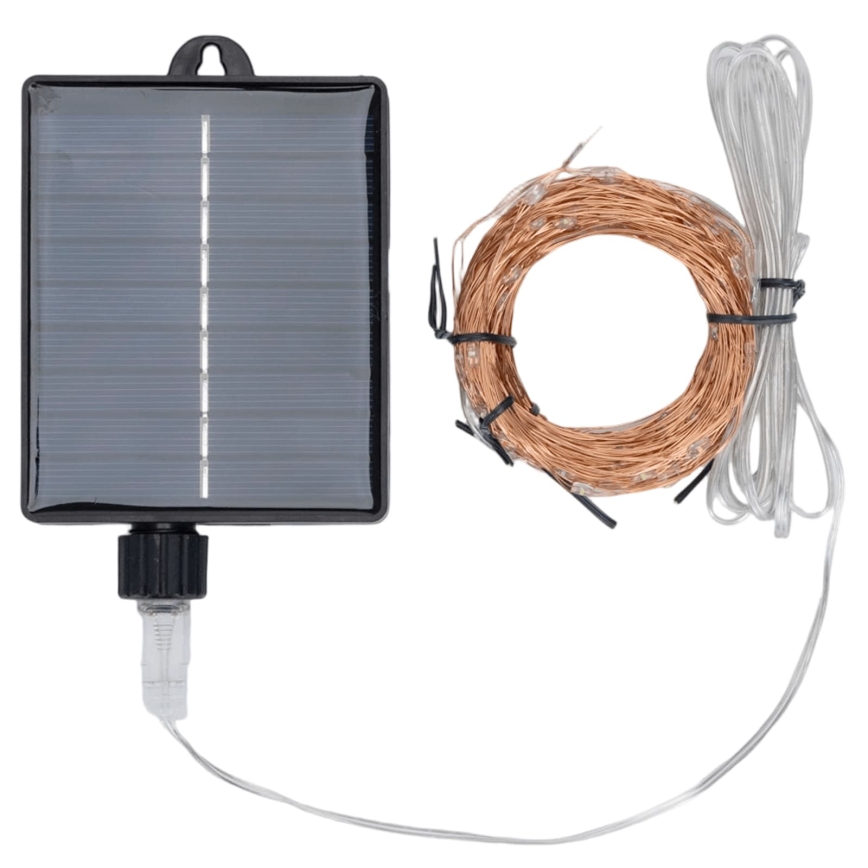 Aigostar - LED zonne-kerstsnoer 300xLED/8 functies 32 m IP65 warm wit 1200 mAh