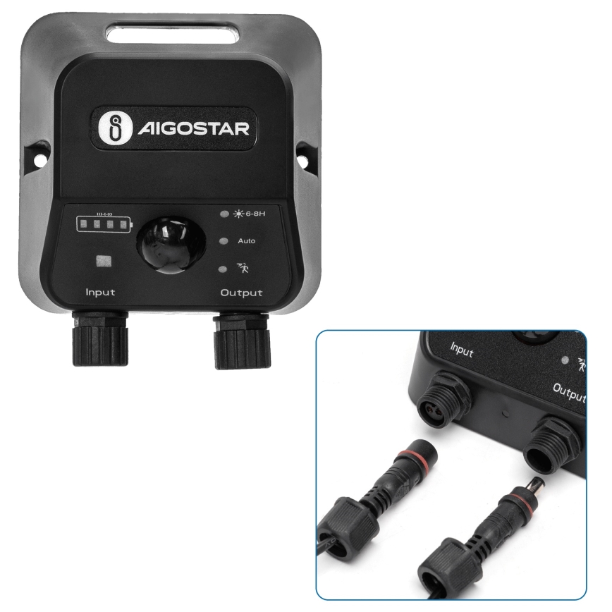 Aigostar - LED zonnehanglamp met sensor 2xLED/35W/12V 6000 mAh 6500K IP65 Ø 10 cm + afstandsbediening