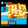 Aigostar - LED zonne-lichtsnoer 100xLED/8 lichtstanden 12m 800 mAh IP65 warm wit