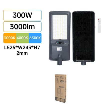 Aigostar - Zonne-LED-straatlamp met sensor LED/300W/3,2V 3600mAh + afstandsbediening