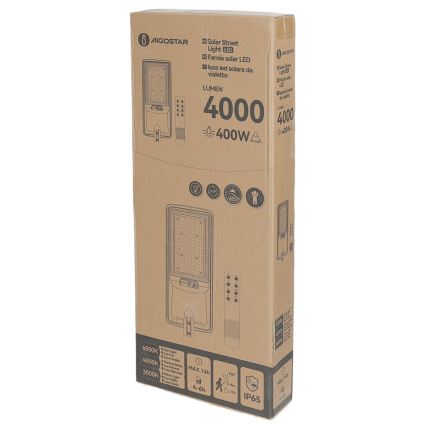 Aigostar - Zonne-LED-straatlamp met sensor LED/300W/3,2V 3600mAh + afstandsbediening