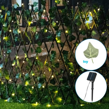 Aigostar - LED zonnedecoratie 102xLED/2x0,7m IP65 300 mAh warm wit klimop