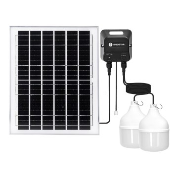 Aigostar - LED zonnehanglamp 2xLED/70W/12V 12000 mAh 6500K IP65 Ø 12 cm + afstandsbediening