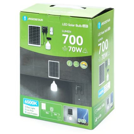 Aigostar - LED zonnehanglamp LED/70W/12V 6000 mAh 6500K IP65 Ø 12 cm + afstandsbediening