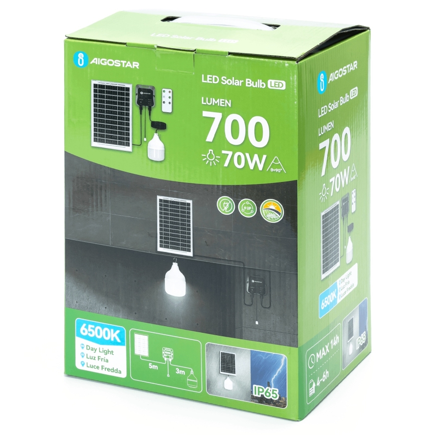 Aigostar - LED zonnehanglamp LED/70W/12V 6000 mAh 6500K IP65 Ø 12 cm + afstandsbediening