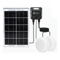 Aigostar - LED zonnelamp 2xLED/35W/12V 6000 mAh 6500K IP65 Ø 16,8 cm + afstandsbediening