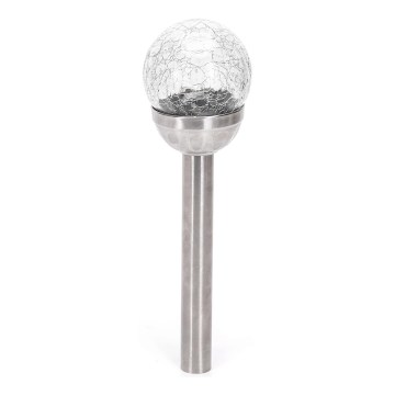 Aigostar - LED-zonnelamp LED/0,006W/1,2V 37,8cm mat chroom 2700K IP44 100 mAh