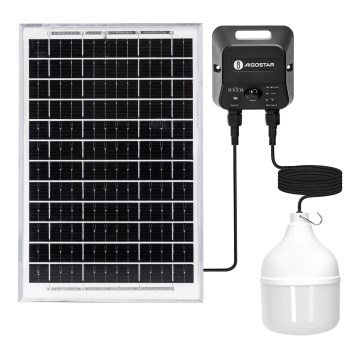 Aigostar - LED-zonnelamp met sensor, 70W/12V, 6000 mAh, 6500K, IP65, Ø 12 cm + afstandsbediening