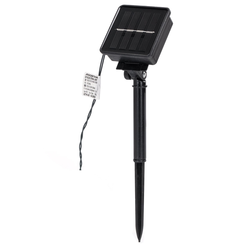 Aigostar - LED-lichtsnoer op zonne-energie 50x LED / 8 lichtfuncties 800 mAh 12 m IP65 meerkleurig