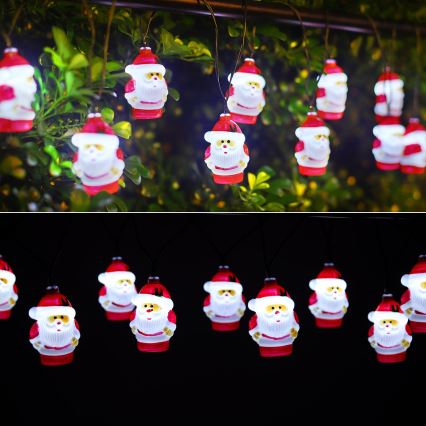 Aigostar - LED zonneslinger 10xLED/3,8 m IP44 koel wit 400 mAh