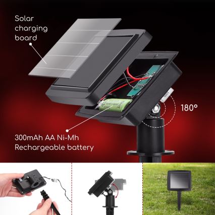 Aigostar - LED zonneslinger 10xLED/3,8 m IP44 koel wit 400 mAh