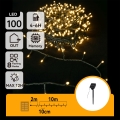 Aigostar - LED-zonnesnoer 100x LED / 8 functies, 12 m, IP65, warm wit, 800 mAh