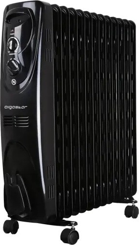 Aigostar - Oliegevulde radiator met 13 ribben 2500 W/230 V, zwart
