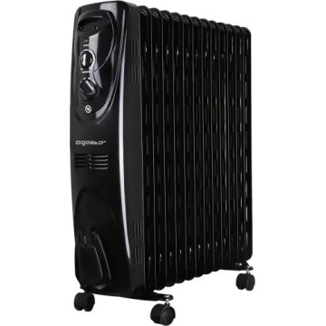 Aigostar - Oliegevulde radiator met 13 ribben, 2500W/230V, zwart