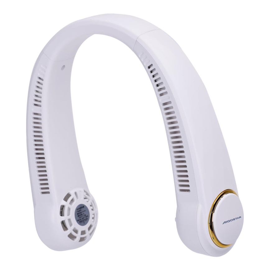 Aigostar - Oplaadbare nekventilator 4W/5V 2000mAh wit