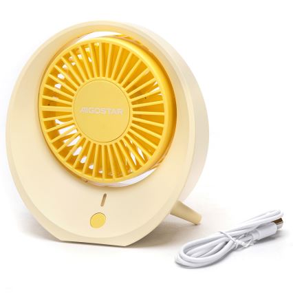 Aigostar - Oplaadbare tafel ventilator 3W/5V 1200mAh USB oranje